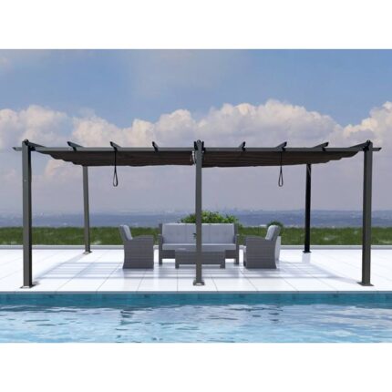Dancover 400x400x232 cm Cenador Pérgola Santa Cruz Aluminio Poliéster Original
